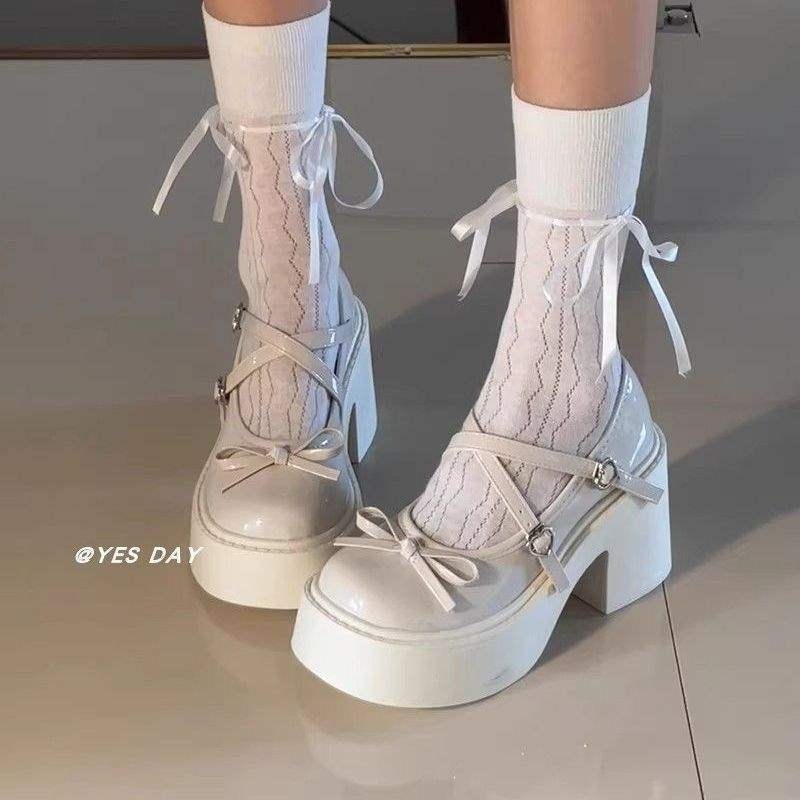 Женски Mary Jane обувки от PU кожа, дебел ток, нисък ток до 3 см, подметка TPU