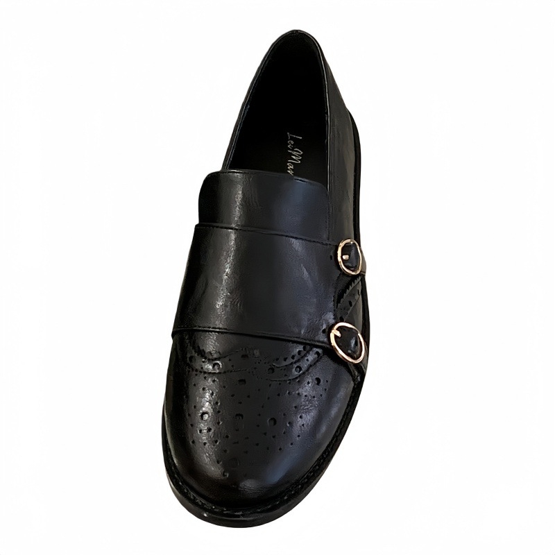 Ženske loaferice s okruglim vrhom — Gornji dio: Super vlakno; Potplat: PU; Visina pete: 3–5 cm, debeli potplat; Otvor: plitak
