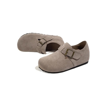 Ženske cipele s skrivenim petom, slip-on loafer stil, 6 cm skriveni pet, gornji dio od krave velur, Velcro zatvarač, gumena potplata, zaobljena prednja