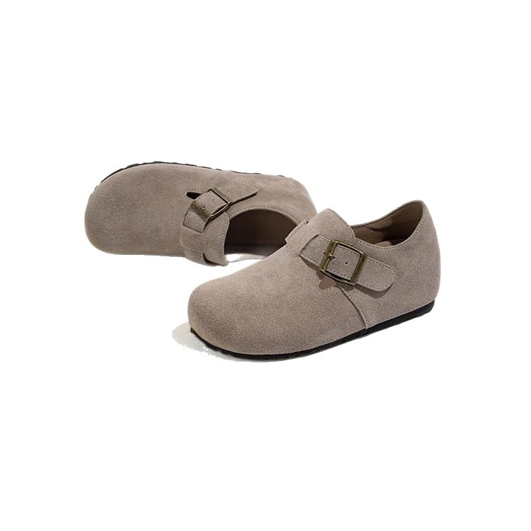 Ženske cipele s skrivenim petom, slip-on loafer stil, 6 cm skriveni pet, gornji dio od krave velur, Velcro zatvarač, gumena potplata, zaobljena prednja