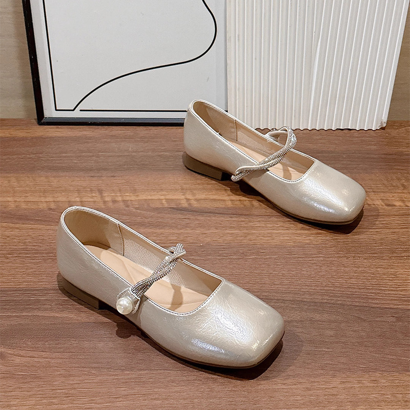 Ženske Mary Jane cipele s kvadratnim vrhom, PU gornji materijal, slip-on, niski pet