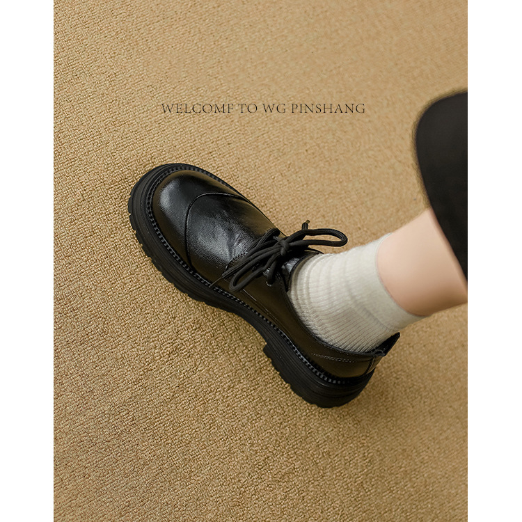 Ženske loaferice s vezicama, retro stil, okrugli vrh, koža od mikrovlakana, srednja peta 3–5 cm