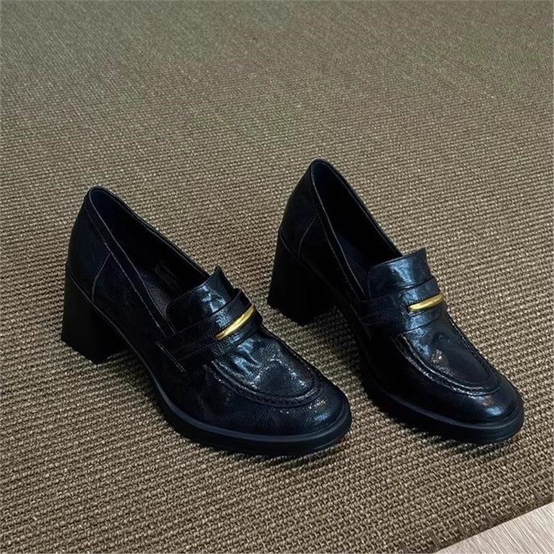 Ženske mokasine: gradski stil, visoke pete 6-8 cm, gornji dio od super fiber, ulošak od prirodne kože, potplat od gume