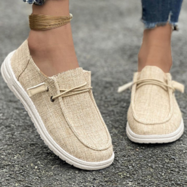 Ženske loafers - svakodnevne slip-on, okrugli nos, PU gornji dio, niski profil, gumeni potplat (PU uložak, PU gornji dio, okrugli nos, niski profil, gumeni potplat)