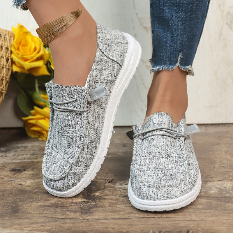 Ženske loafers - svakodnevne slip-on, okrugli nos, PU gornji dio, niski profil, gumeni potplat (PU uložak, PU gornji dio, okrugli nos, niski profil, gumeni potplat)
