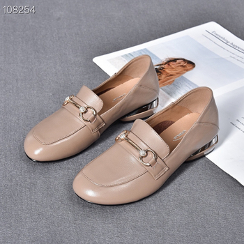 Ženske loafers od sintetičke kože, niski potpetica 1-3 cm, zaobljena prednja, PU ulošak
