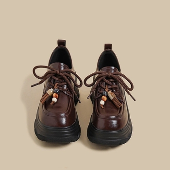 Ženske loaferice s debelom potplatom, jesenski 2025. model u retro britanskom stilu, okrugli vrh prsta, gornji dio od super fiber, EVA ulošak, gumena potplata