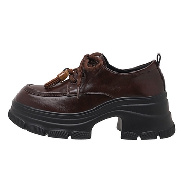 Ženske loaferice s debelom potplatom, jesenski 2025. model u retro britanskom stilu, okrugli vrh prsta, gornji dio od super fiber, EVA ulošak, gumena potplata