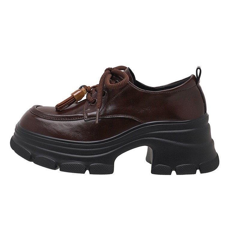 Ženske loaferice s debelom potplatom, jesenski 2025. model u retro britanskom stilu, okrugli vrh prsta, gornji dio od super fiber, EVA ulošak, gumena potplata