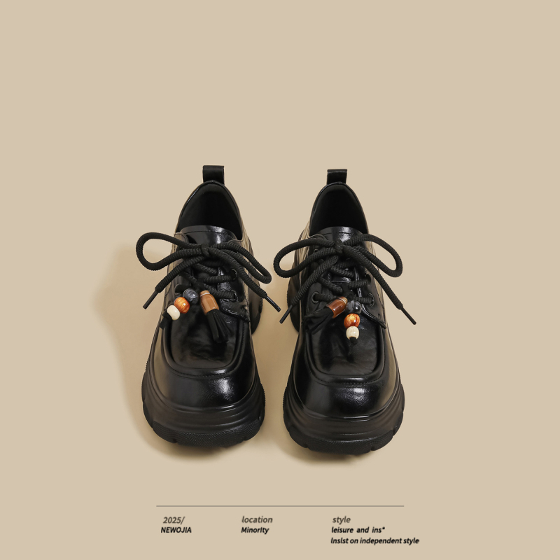 Ženske loaferice s debelom potplatom, jesenski 2025. model u retro britanskom stilu, okrugli vrh prsta, gornji dio od super fiber, EVA ulošak, gumena potplata