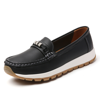 Loafers – korejskog stila, PU gornji dio, niski kliv 1–3 cm, prugasti uzorak, plitko otvorenje