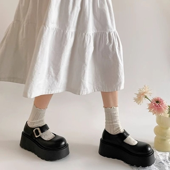 Ženske ravne cipele, vintage stil s debelim petom (gornji dio PU; niski pet; vezanje)