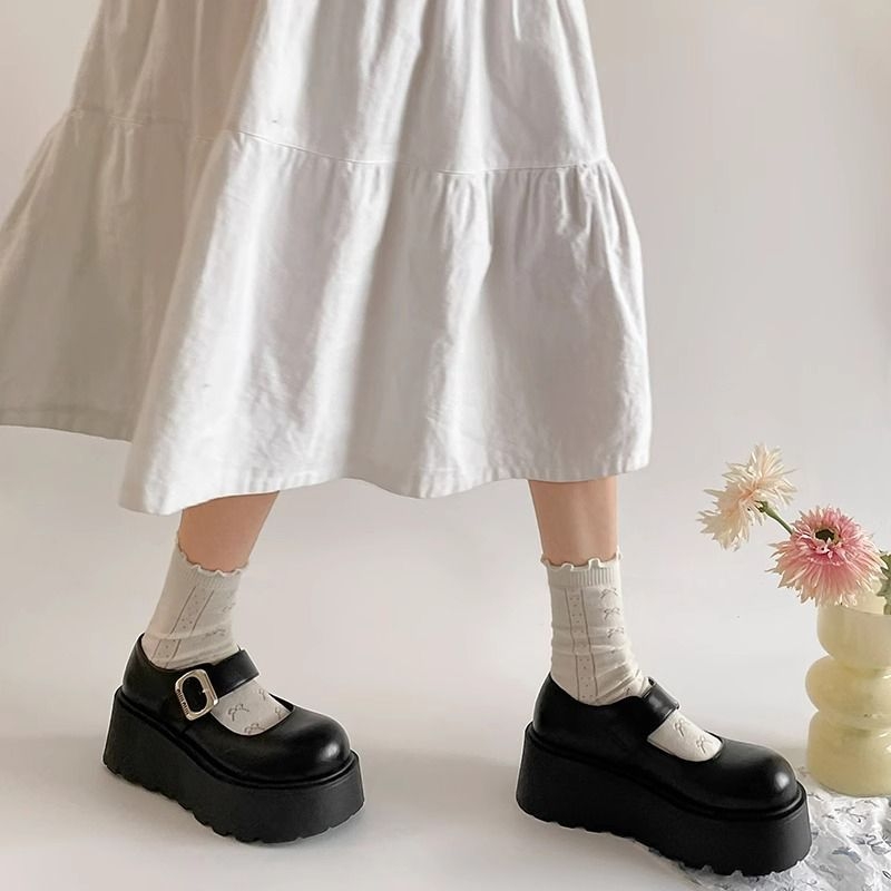 Ženske ravne cipele, vintage stil s debelim petom (gornji dio PU; niski pet; vezanje)
