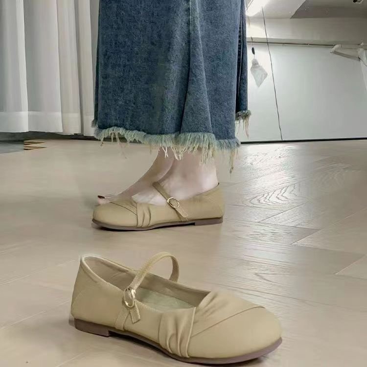 Mary Jane balerinke s PU gornjim dijelom, okrugli vrh, niski potplat (1–3 cm), gumeni potplat, unutarnji dio od super vlakana