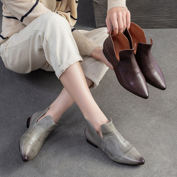 Jay Jiezu ženske slip-on cipele – uski nos, niski pet 1–3 cm, gornji dio od kože prvog sloja, unutarnja svinjska koža, potplat PVC, jesen 2025