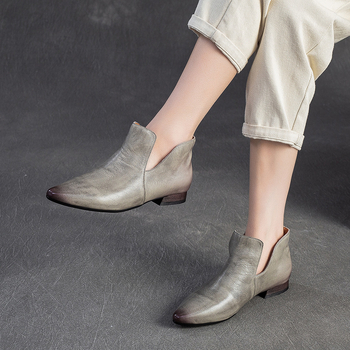 Jay Jiezu ženske slip-on cipele – uski nos, niski pet 1–3 cm, gornji dio od kože prvog sloja, unutarnja svinjska koža, potplat PVC, jesen 2025
