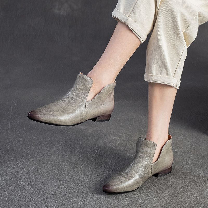 Jay Jiezu ženske slip-on cipele – uski nos, niski pet 1–3 cm, gornji dio od kože prvog sloja, unutarnja svinjska koža, potplat PVC, jesen 2025