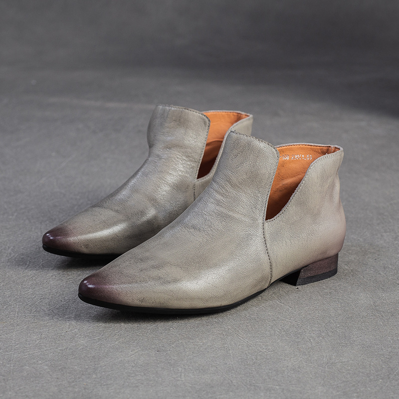 Jay Jiezu ženske slip-on cipele – uski nos, niski pet 1–3 cm, gornji dio od kože prvog sloja, unutarnja svinjska koža, potplat PVC, jesen 2025