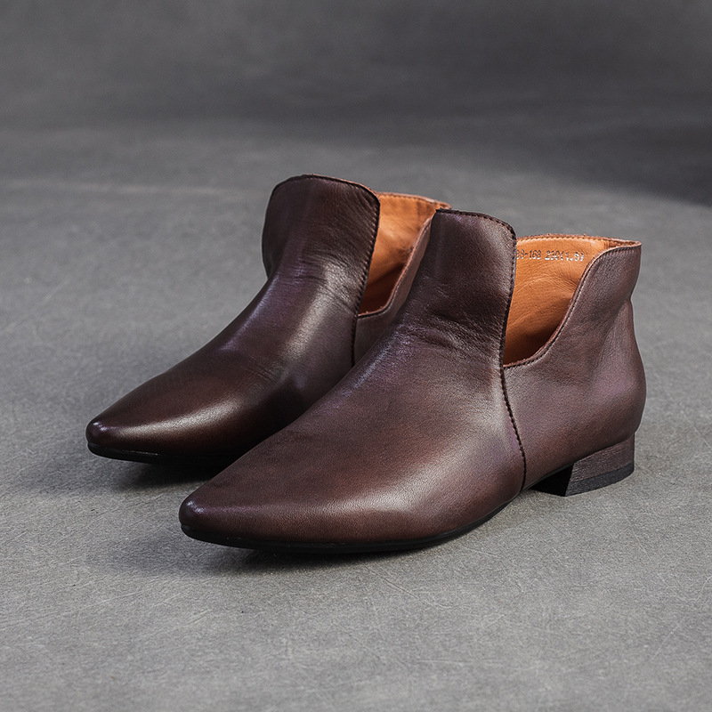 Jay Jiezu ženske slip-on cipele – uski nos, niski pet 1–3 cm, gornji dio od kože prvog sloja, unutarnja svinjska koža, potplat PVC, jesen 2025