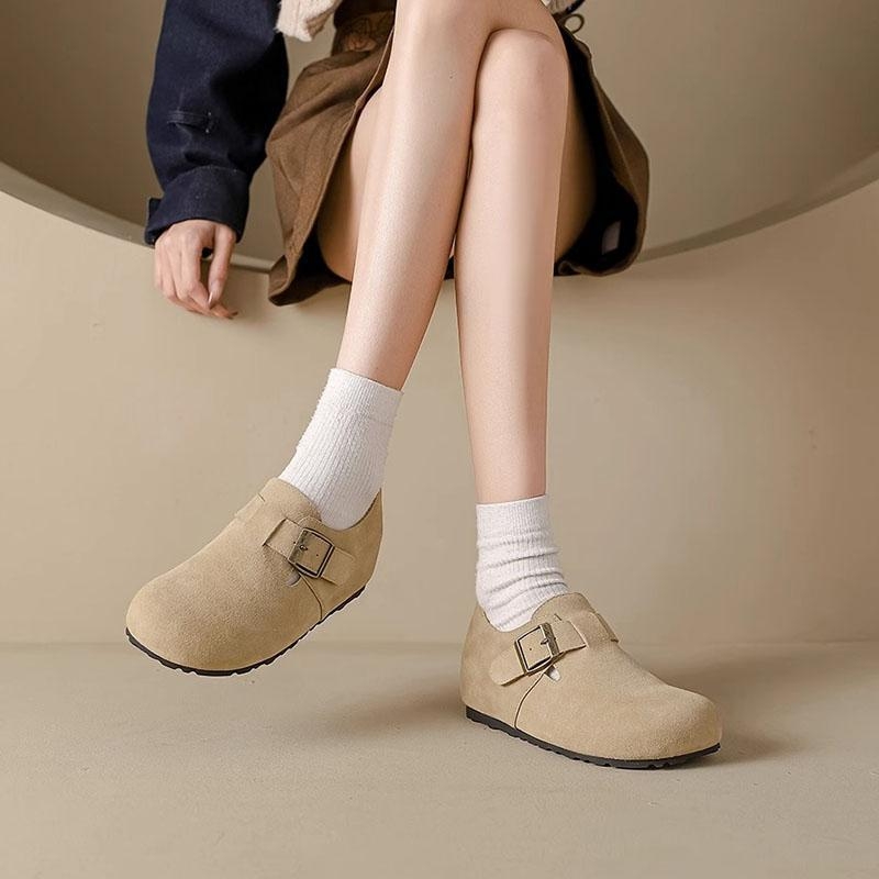 Ženske Bocken cipele od ovčje kože – slip-on s unutarnjim povećanjem visine, gornji dio od druge kože, 6–8 cm peta, gumeni potplat, kopča s jednim remenom