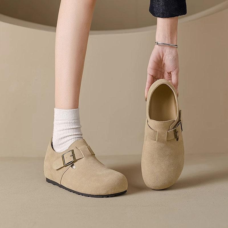 Ženske Bocken cipele od ovčje kože – slip-on s unutarnjim povećanjem visine, gornji dio od druge kože, 6–8 cm peta, gumeni potplat, kopča s jednim remenom