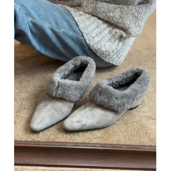 Обувки на клин за жени – заострен нос, велурена горна част, 3–6 см ток, гумена подметка, вътрешна подложка от супер-фибър, слип-он