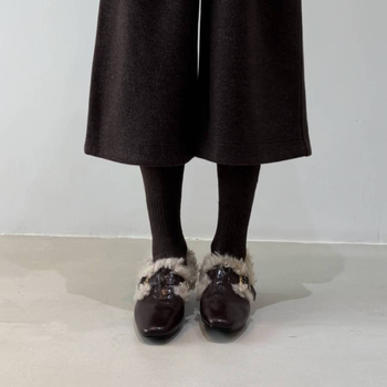 Damske cipele od ovčje kože, francuski retro stil, pliša fleece podstava, kopčano zatvaranje, srednja potpetica, gumeni potplat