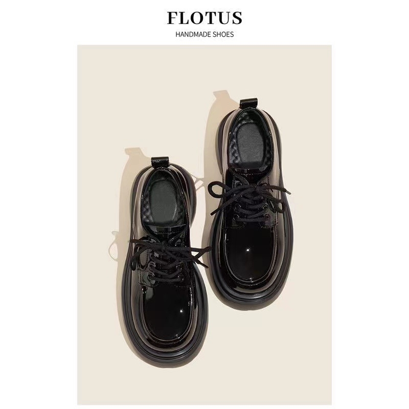 Дамски PU лофери с кръгъл нос, средна височина върха, връзки, 3–5 см дебела гумена подметка