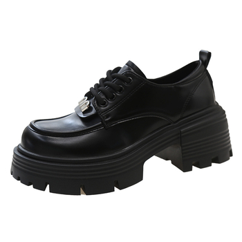 Ženske loaferice u britskom stilu s okruglim vrhom (PU gornji dio; 6-8 cm debeli potpetice)