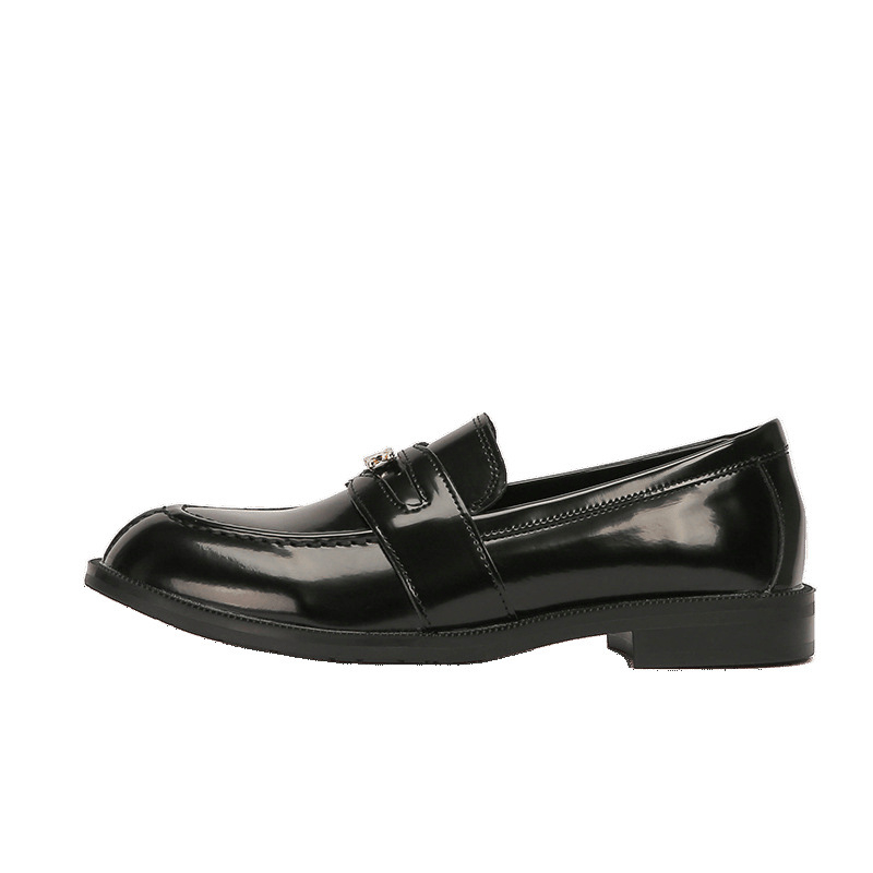 Ženske loaferice s okruglim nosem – bez vezanja, gornji dio od materijala Super Fiber, gumena potplat, debeli pet