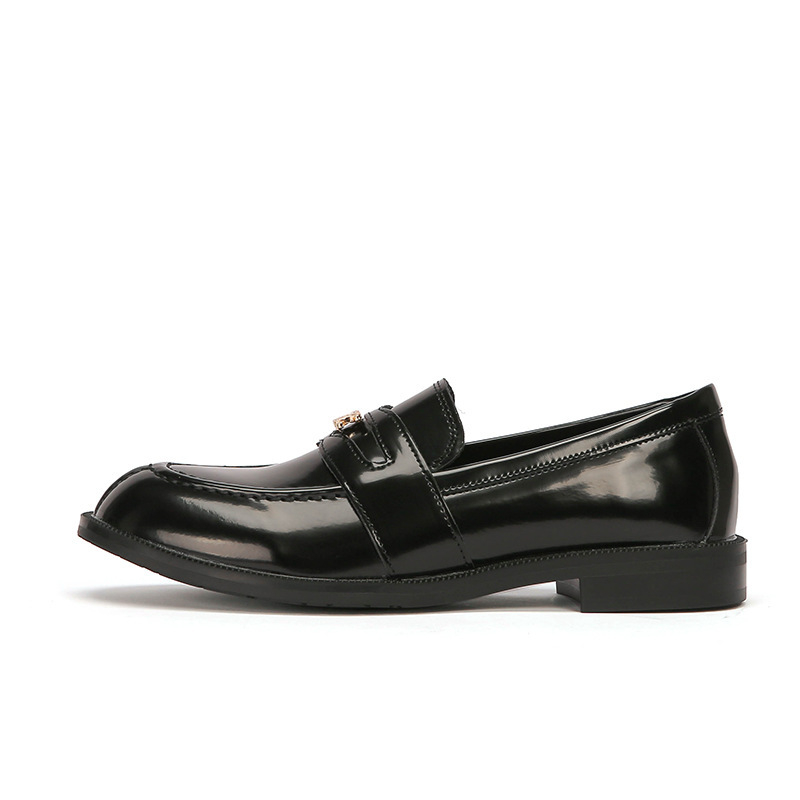 Ženske loaferice s okruglim nosem – bez vezanja, gornji dio od materijala Super Fiber, gumena potplat, debeli pet