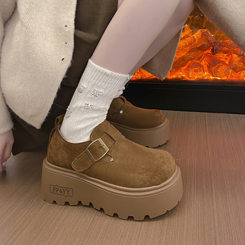 Ženski loaferi s debelim potplatom, Slip-On od umjetne kože, Mori girl stil