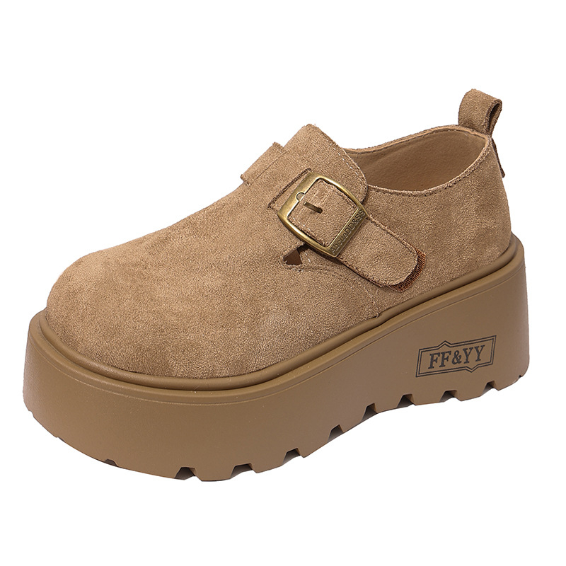 Ženski loaferi s debelim potplatom, Slip-On od umjetne kože, Mori girl stil