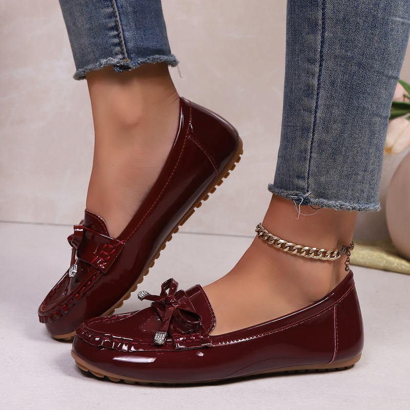 Дамски ежедневни лоуфери, кръгла нос, PU горна част, нисък профил, плосък ток 1–3 cm, гумена подметка