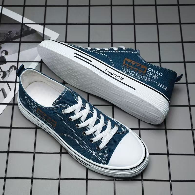 Muške platnene tenisice — prozračne, lagane, s vezicama, niski gornji dio, okrugla špička