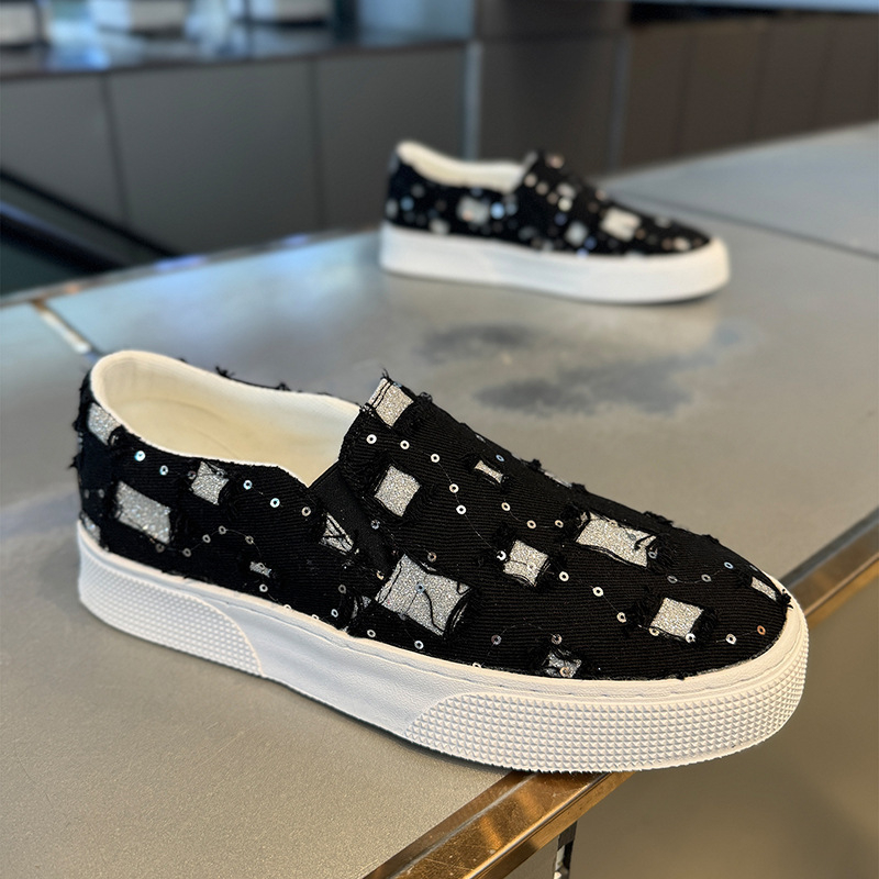 Muške casual slip-on tenisice s debelim potplatom, gornji dio od sintetičke kože, PVC potplat, niski profil, okrugli nos
