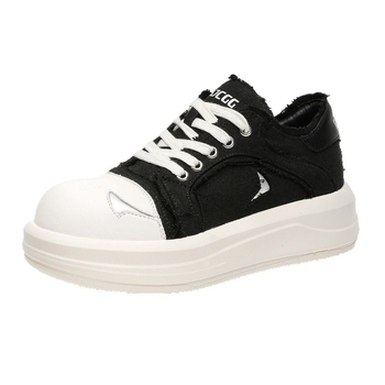 Muške tenisice s okruglim nosom, niskim gornjim dijelom, PU gornji dio, gumeni potplat s platformom, vezanje na pertle