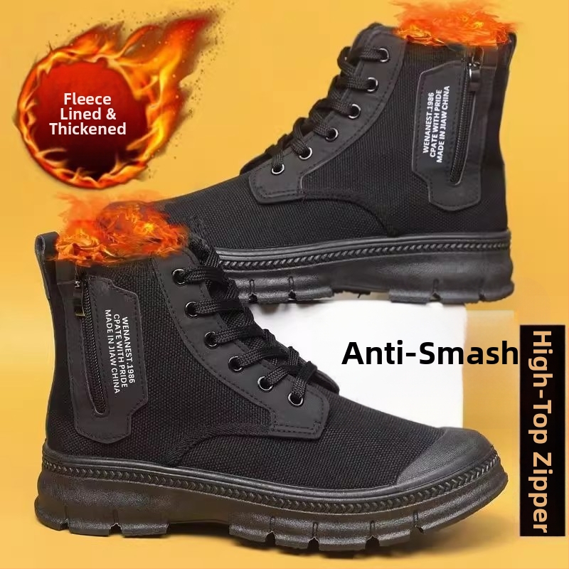 Meeste tööjalanõud ehitusplatsile, hingavad, ülemine kangas, sisetald kanepist, vulkaniseeritud talla, ruudukujuline kand (>8 cm), sügisel 2024