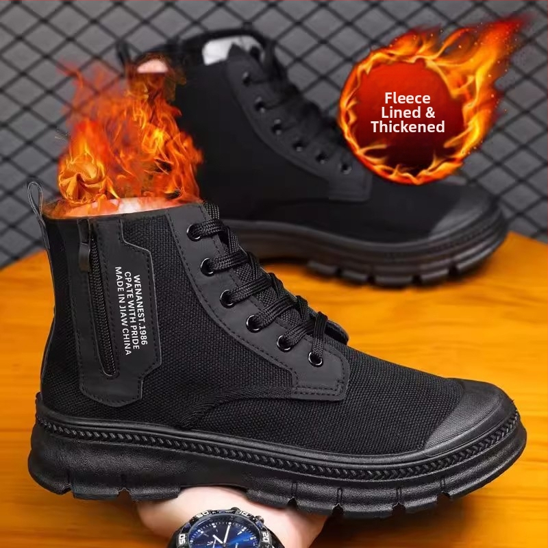 Meeste tööjalanõud ehitusplatsile, hingavad, ülemine kangas, sisetald kanepist, vulkaniseeritud talla, ruudukujuline kand (>8 cm), sügisel 2024