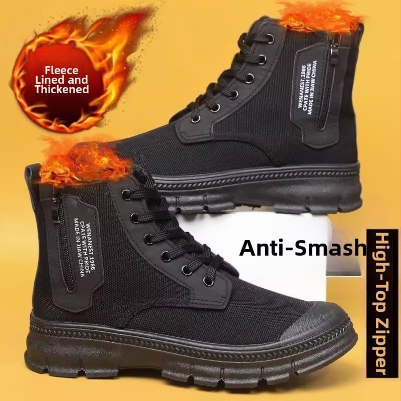 Meeste tööjalanõud ehitusplatsile, hingavad, ülemine kangas, sisetald kanepist, vulkaniseeritud talla, ruudukujuline kand (>8 cm), sügisel 2024