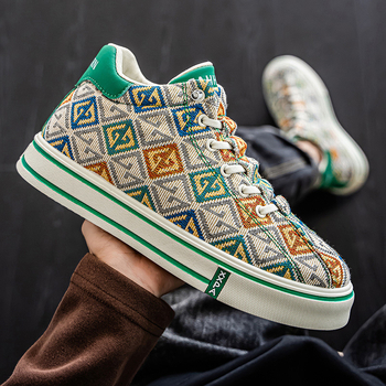 Muške tenisice: prozračni platneni gornji dio, Slip-On s visokim vrhom, PVC potplat, mrežasta podstava