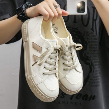 Pantofi sport din pânză pentru bărbați, stil coreean, mid-top, talpă din cauciuc, branț EVA