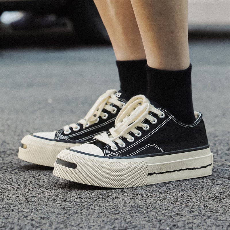 Unisex platnene tenisice, s vezanjem, niska gornja linija, vulkanizirana gumena potplat – prozračne, lagane, otporne na habanje