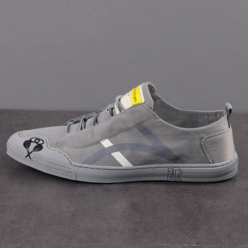 Muške platnene Slip-On tenisice, korejski stil, niski gornji dio, prozračne, gumeni potplat