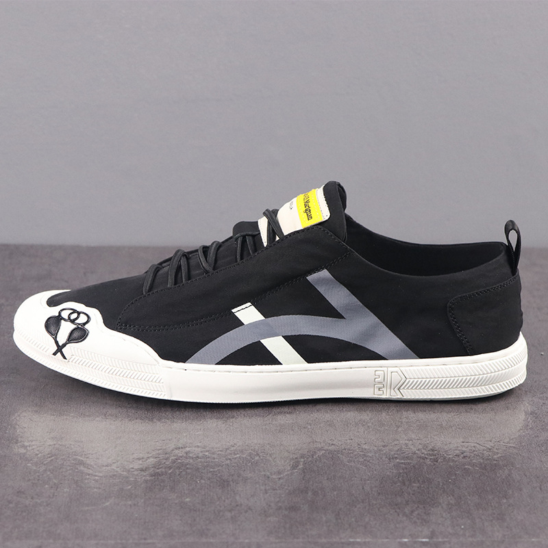 Muške platnene Slip-On tenisice, korejski stil, niski gornji dio, prozračne, gumeni potplat