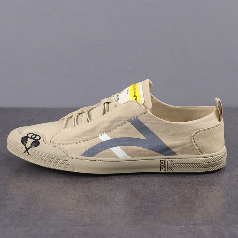 Muške platnene Slip-On tenisice, korejski stil, niski gornji dio, prozračne, gumeni potplat