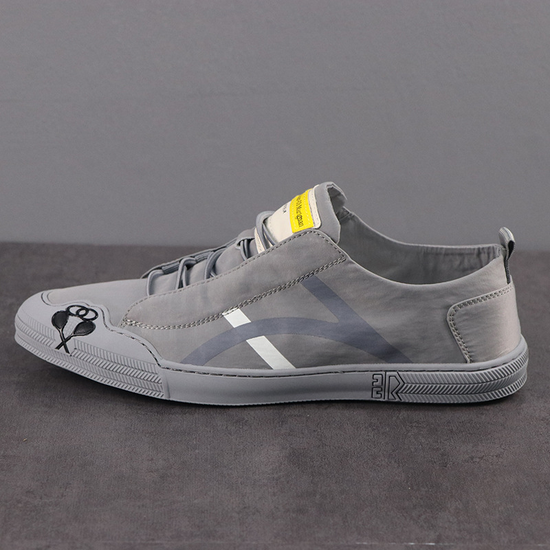 Muške platnene Slip-On tenisice, korejski stil, niski gornji dio, prozračne, gumeni potplat