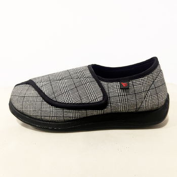 Pánske tenisky z bavlneného plátna s Velcro, káro vzor, vršok z bavlneného plátna, gumová podrážka, sieťovinová výstelka, okrúhla špička, plochá päta, vhodné pre jar a jeseň.