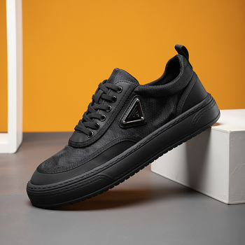 Adidași sport pentru bărbați, respirabili, cu partea superioară din țesătură, vârf rotund, talpă din cauciuc