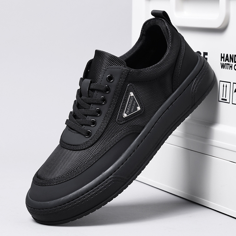 Adidași sport pentru bărbați, respirabili, cu partea superioară din țesătură, vârf rotund, talpă din cauciuc